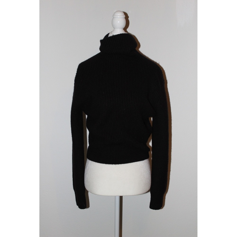 H&M Women's Ribbed Turtleneck Sweater Black Long Sleeve Wool‎ Blend Size XS